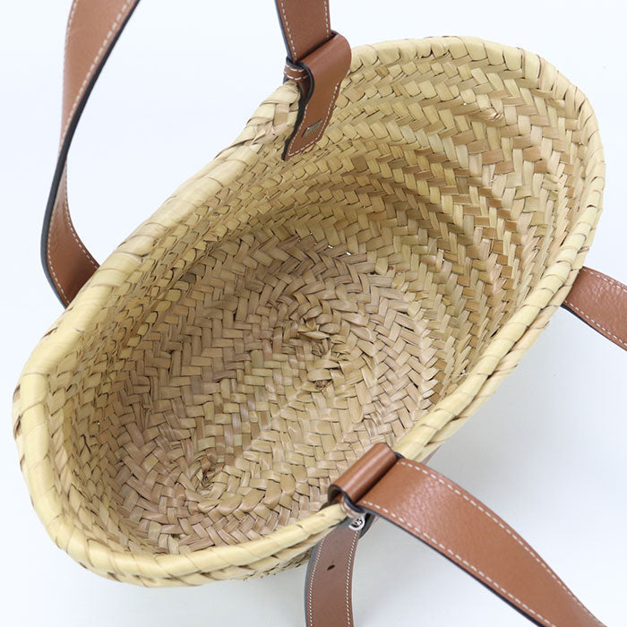 LOEWE 327.02.S92 2435 Handbag Basket bag small Basket bag Raffia, leather beige Women