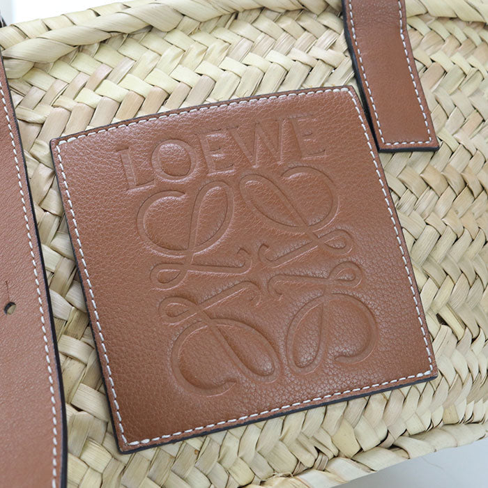 LOEWE 327.02.S92 2435 Handbag Basket bag small Basket bag Raffia, leather beige Women