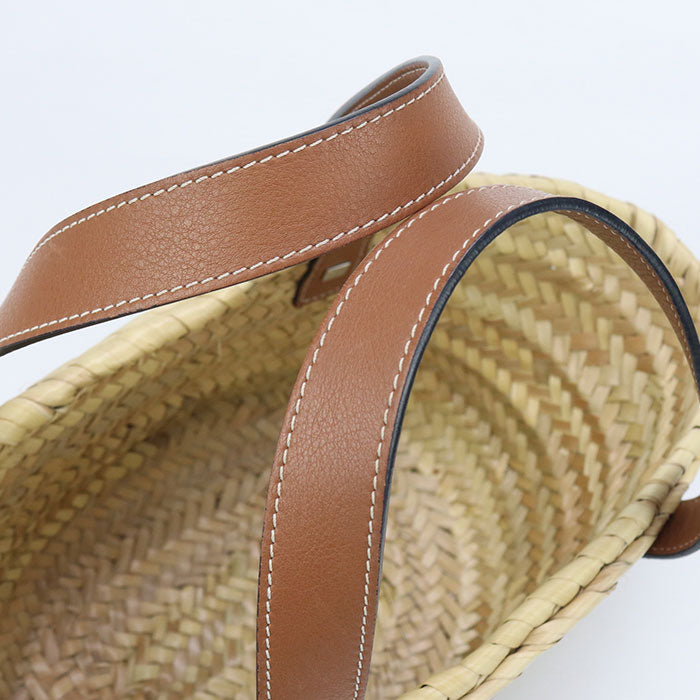 LOEWE 327.02.S92 2435 Handbag Basket bag small Basket bag Raffia, leather beige Women