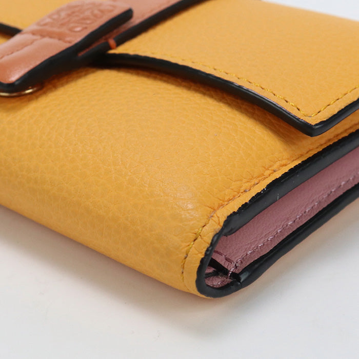 LOEWE C660S86X04 Tri-fold wallet Vertical wallet small Mini Wallet Calfskin Orange Women