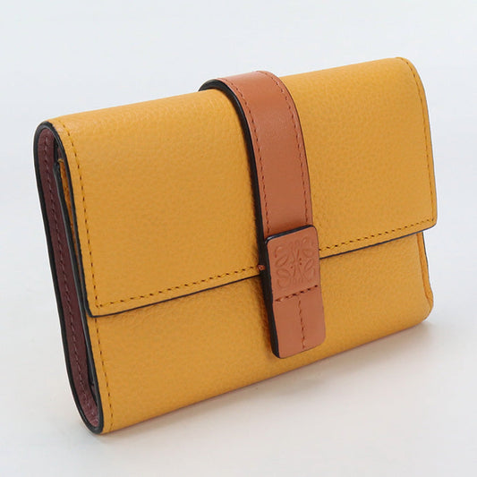 LOEWE C660S86X04 Tri-fold wallet Vertical wallet small Mini Wallet Calfskin Orange Women