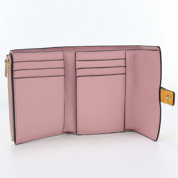 LOEWE C660S86X04 Tri-fold wallet Vertical wallet small Mini Wallet Calfskin Orange Women