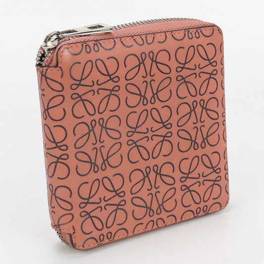 LOEWE Square Zip Wallet anagram Bi-fold with coin purse Calfskin pink Women