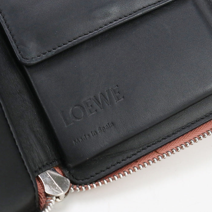 LOEWE Square Zip Wallet anagram Bi-fold with coin purse Calfskin pink Women