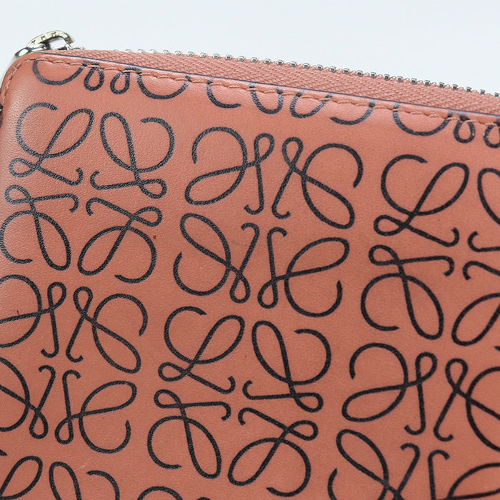 LOEWE Square Zip Wallet anagram Bi-fold with coin purse Calfskin pink Women