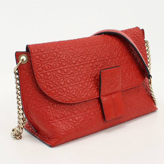 LOEWE 310.89.N49 Shoulder bag anagram Repeat ChainShoulder Bag Calfskin Red Women