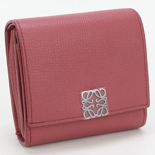 LOEWE C821L57X01 Compact Flap anagram Bi-fold wallet Calfskin pink Women