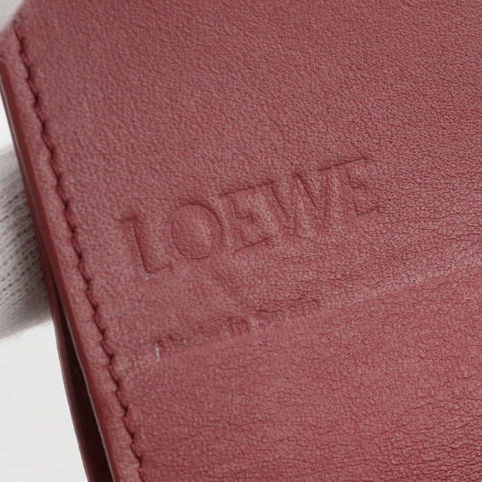 LOEWE C821L57X01 Compact Flap anagram Bi-fold wallet Calfskin pink Women