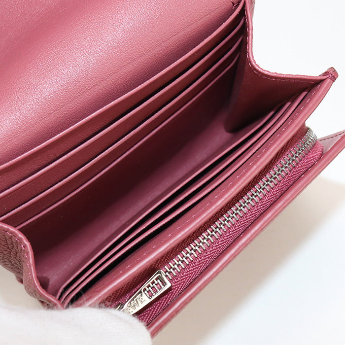 LOEWE C821L57X01 Compact Flap anagram Bi-fold wallet Calfskin pink Women