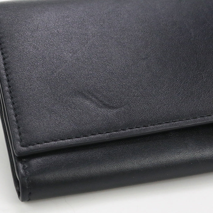 LOEWE T56CANBACWX01LE anagram Continental Long wallet coin leather Black Women