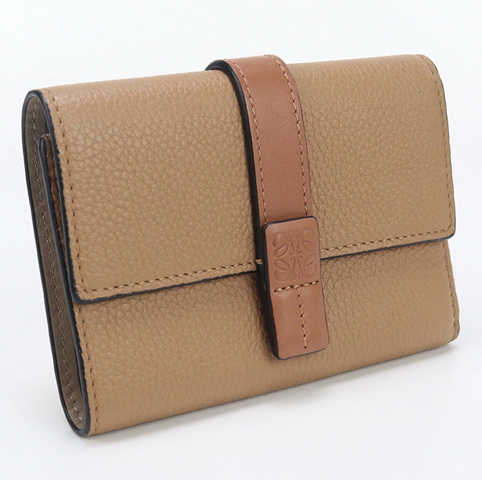 LOEWE C660S86X01 Tri-fold wallet Vertical wallet small leather Brown Women