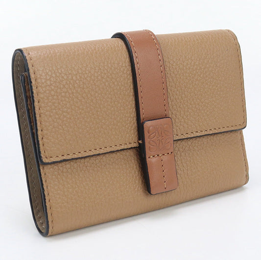 LOEWE C660S86X01 Tri-fold wallet Vertical wallet small leather Brown Women