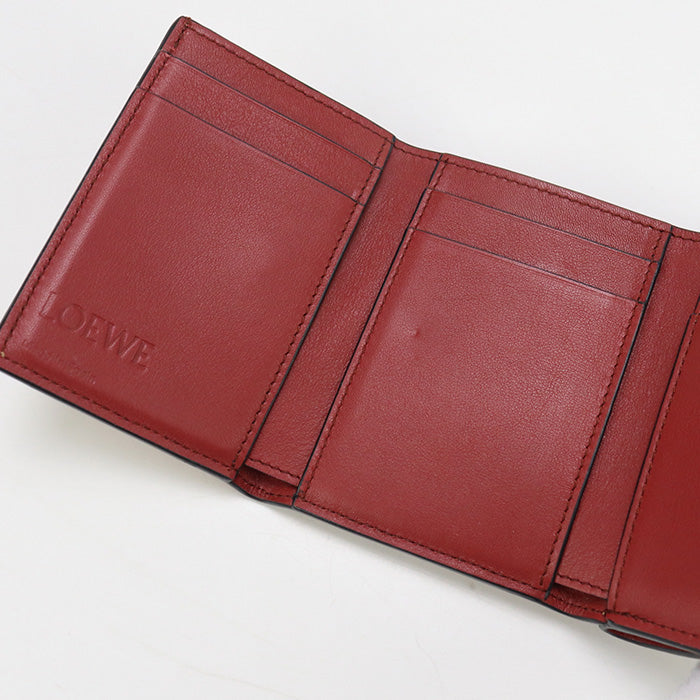 LOEWE Trifold wallet Three fold wallet Calfskin brown Women