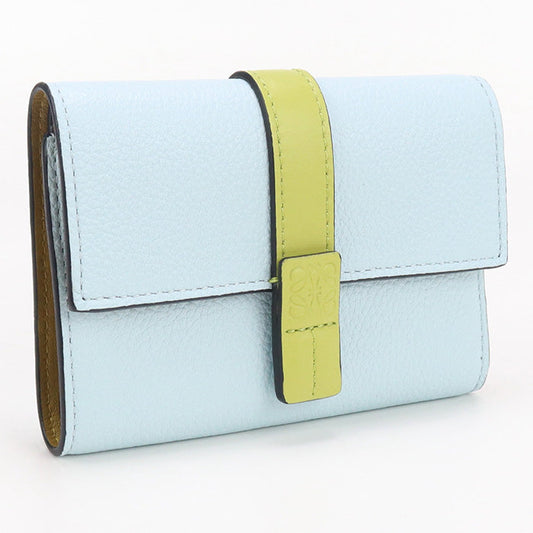 LOEWE Vertical wallet small Three fold wallet Calfskin  blue Women