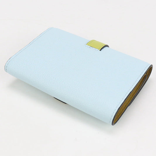 LOEWE Vertical wallet small Three fold wallet Calfskin  blue Women
