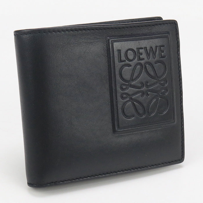 LOEWE C565501X02 Bi-fold wallet anagram Bifold Coin Wallet Flap Wallet satin calf black mens
