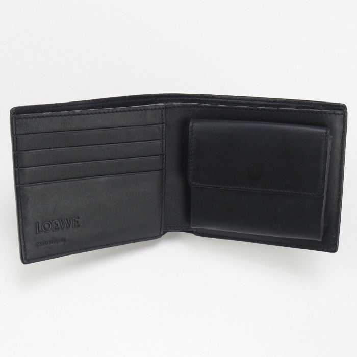 LOEWE C565501X02 Bi-fold wallet anagram Bifold Coin Wallet Flap Wallet satin calf black mens