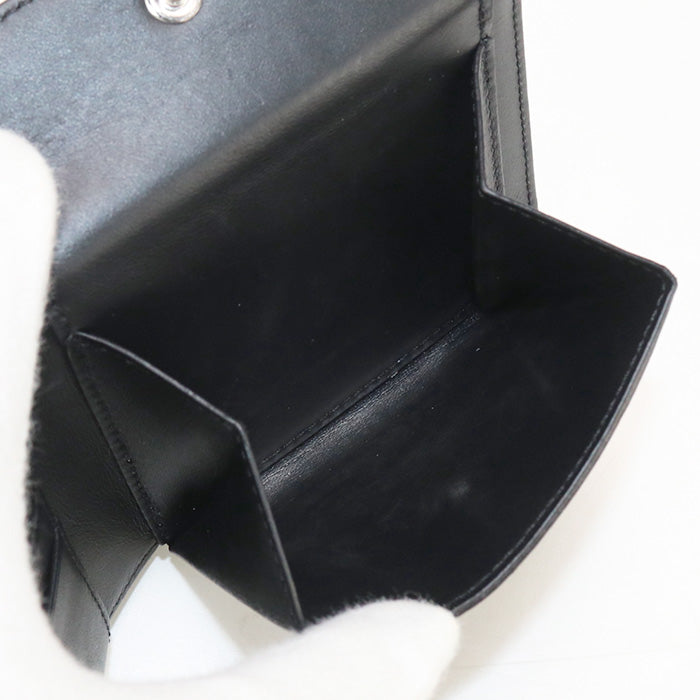 LOEWE C565501X02 Bi-fold wallet anagram Bifold Coin Wallet Flap Wallet satin calf black mens