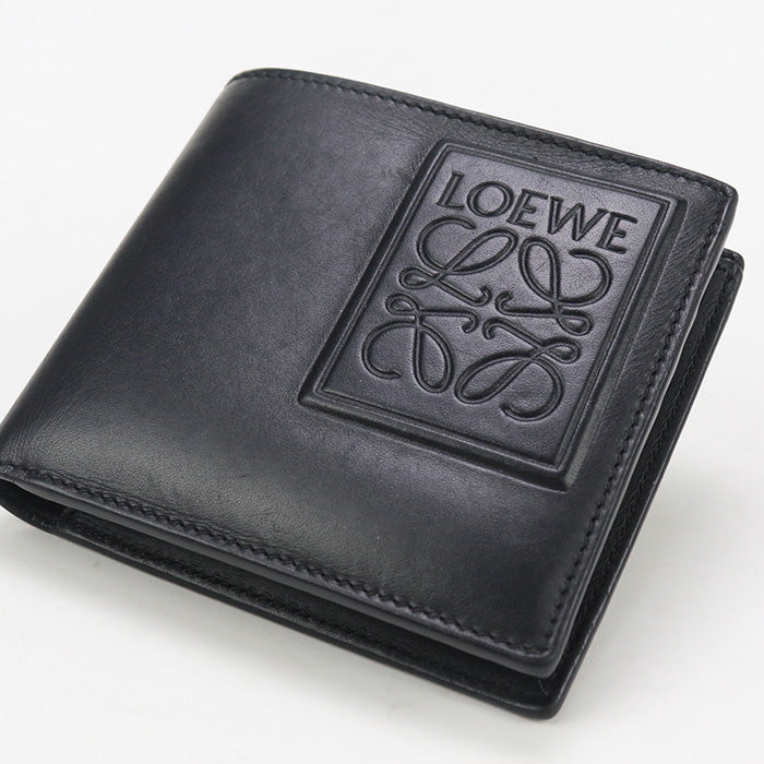 LOEWE C565501X02 Bi-fold wallet anagram Bifold Coin Wallet Flap Wallet satin calf black mens