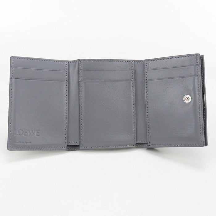 LOEWE C821TR2X02 Tri-fold wallet anagram Vertical wallet Calfskin gray Women