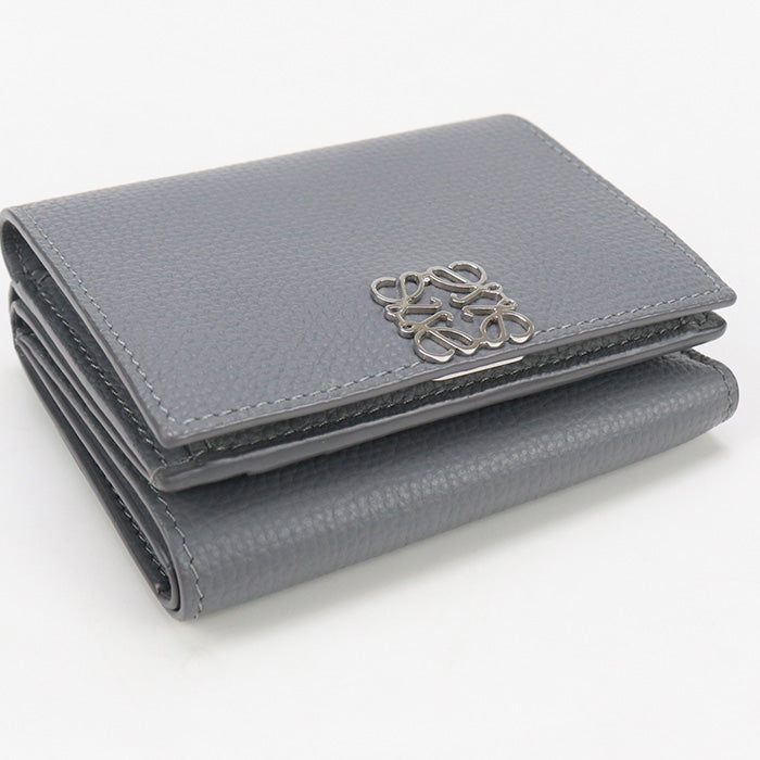 LOEWE C821TR2X02 Tri-fold wallet anagram Vertical wallet Calfskin gray Women