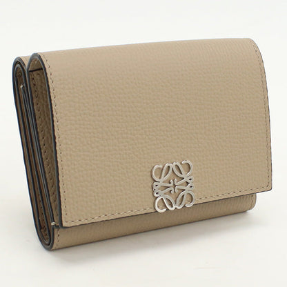 LOEWE C821S33X01 Tri-fold wallet Anagram Vertical Wallet Flap wallet Calfskin beige Women