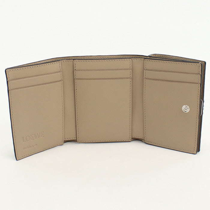 LOEWE C821S33X01 Tri-fold wallet Anagram Vertical Wallet Flap wallet Calfskin beige Women