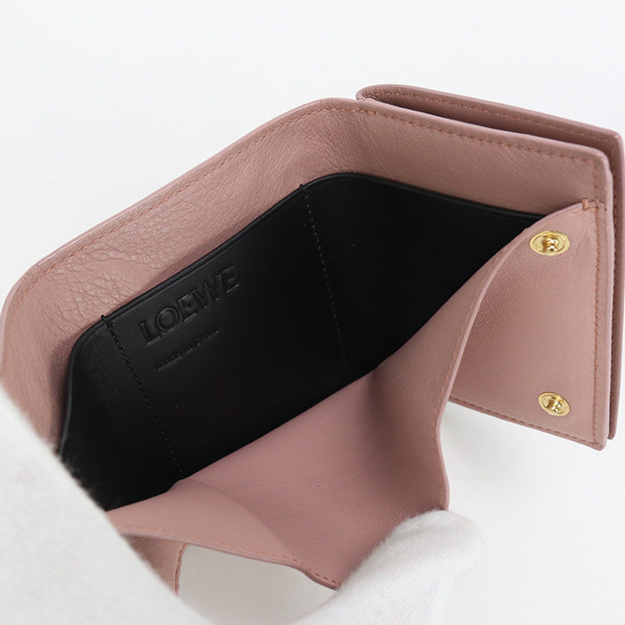 LOEWE 101.88.S26 Tri-fold wallet anagram Flap wallet Calfskin pink Women