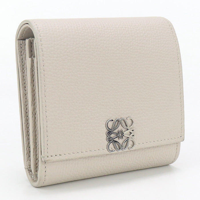 LOEWE C821L57X04 Bifold wallet anagram Compact Flap Wallet Calfskin beige Women