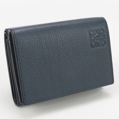 LOEWE C660TR2X04 Trifold wallet anagram Compact Wallet Calfskin Navy mens(unisex)