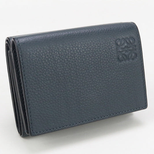 LOEWE C660TR2X04 Trifold wallet anagram Compact Wallet Calfskin Navy mens(unisex)
