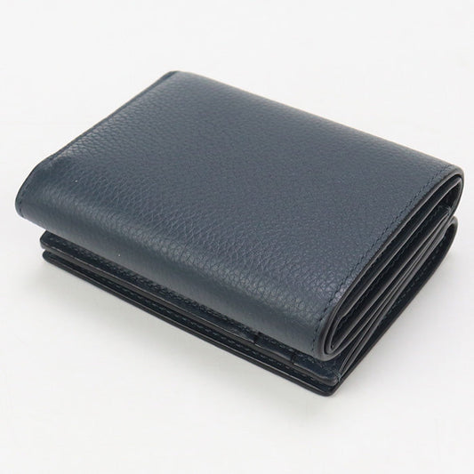 LOEWE C660TR2X04 Trifold wallet anagram Compact Wallet Calfskin Navy mens(unisex)