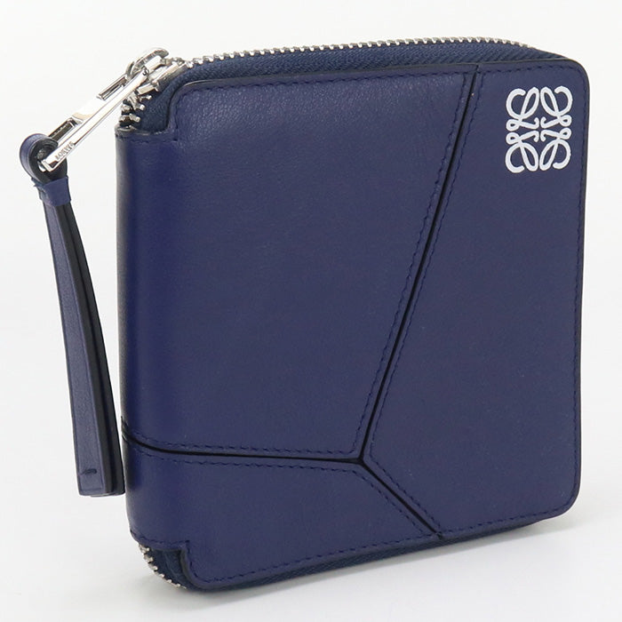 LOEWE 122.89.M88 Bifold wallet puzzle Small wallet Calfskin Navy mens