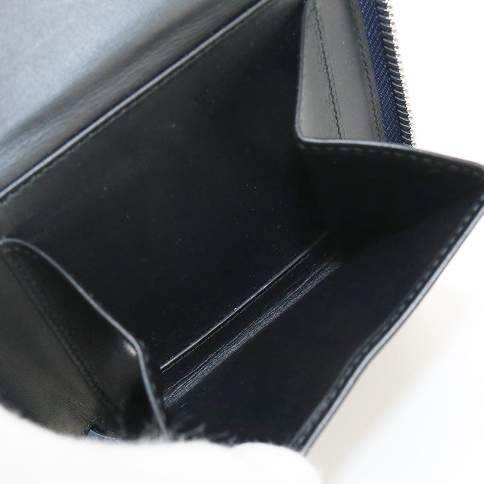 LOEWE 122.89.M88 Bifold wallet puzzle Small wallet Calfskin Navy mens