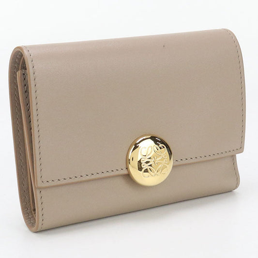 LOEWE LO93372 Vertical wallet small Three fold wallet Calfskin beige Women