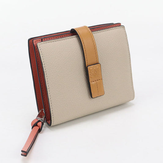 LOEWE C660Z41X02 Compact zip Folded wallet Calfskin beige Women