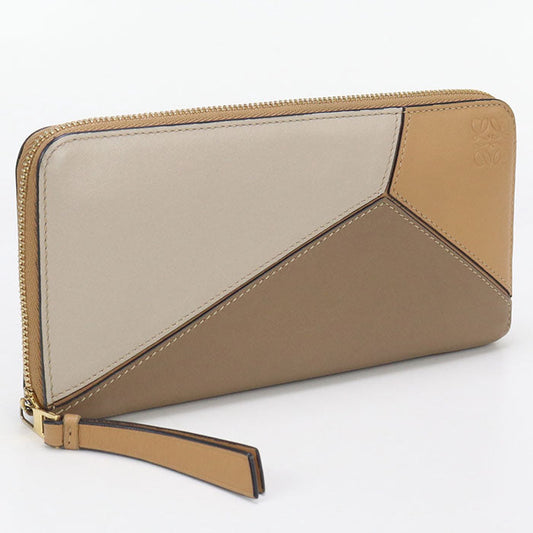 LOEWE C510T12X03 3943 Zip around wallet puzzle Purse Calfskin Brown Women