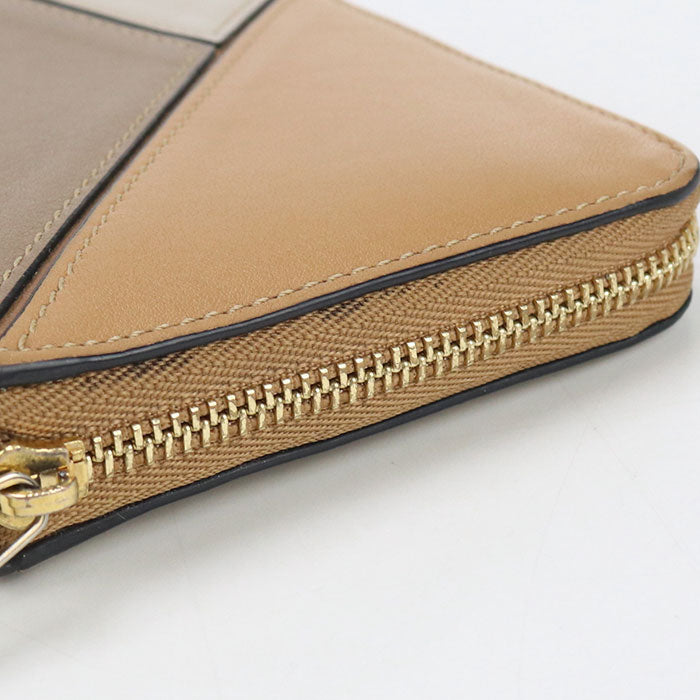 LOEWE C510T12X03 3943 Zip around wallet puzzle Purse Calfskin Brown Women