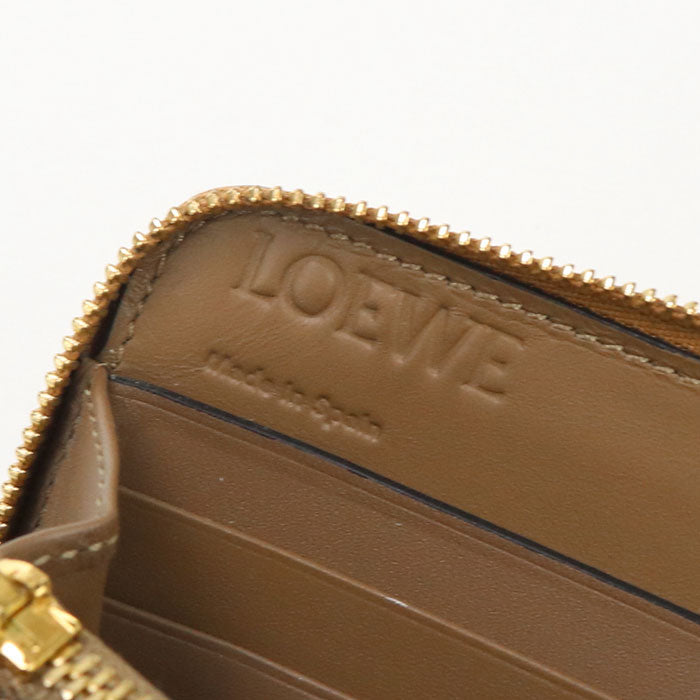 LOEWE C510T12X03 3943 Zip around wallet puzzle Purse Calfskin Brown Women