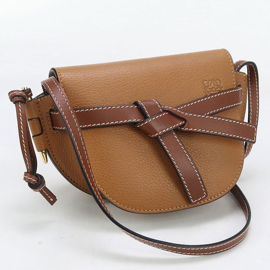 LOEWE 321.12.U62 gatedual bag mini Diagonal Shoulder Bag Calfskin brown Women