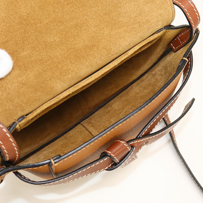 LOEWE 321.12.U62 gatedual bag mini Diagonal Shoulder Bag Calfskin brown Women
