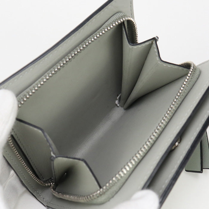 LOEWE C510Z41X01 Bifold wallet puzzle Compact Zipper Wallet Calf leather green Women