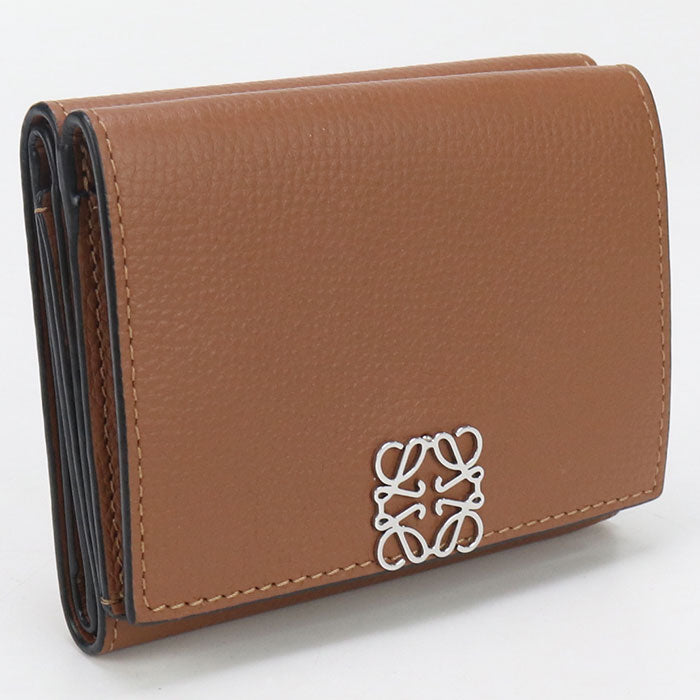 LOEWE LO96324 Trifold wallet anagram Three fold wallet Calfskin brown Women