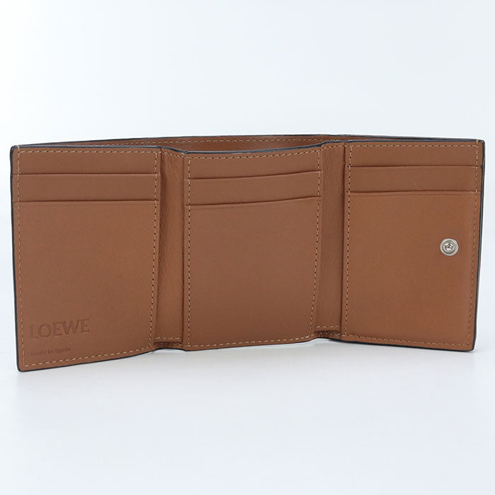LOEWE LO96324 Trifold wallet anagram Three fold wallet Calfskin brown Women