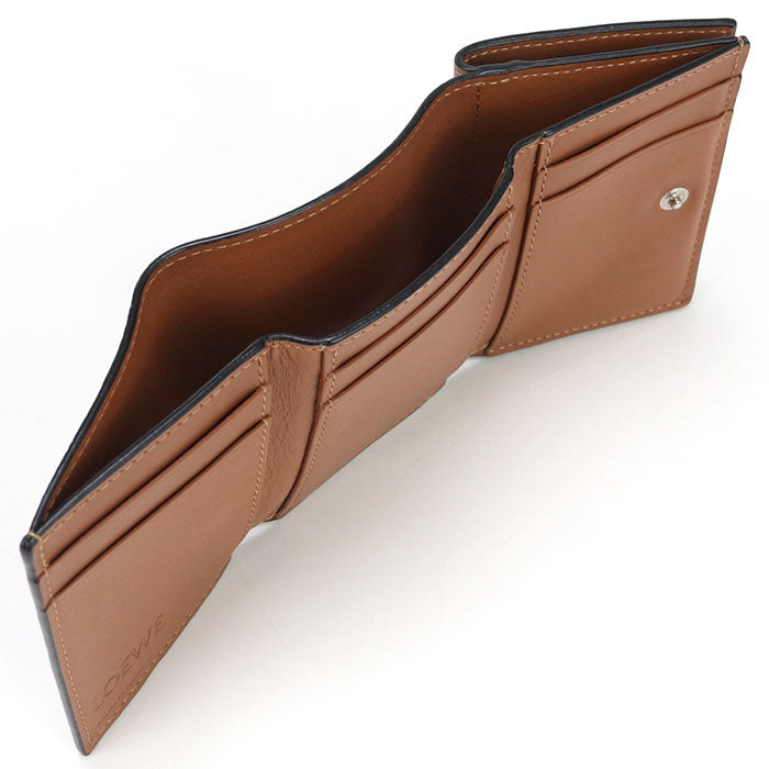 LOEWE LO96324 Trifold wallet anagram Three fold wallet Calfskin brown Women