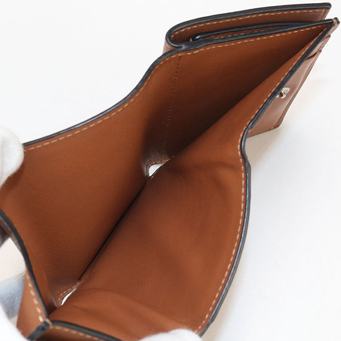 LOEWE LO96324 Trifold wallet anagram Three fold wallet Calfskin brown Women