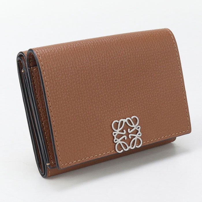 LOEWE Trifold wallet anagram Three fold wallet Calfskin brown Women