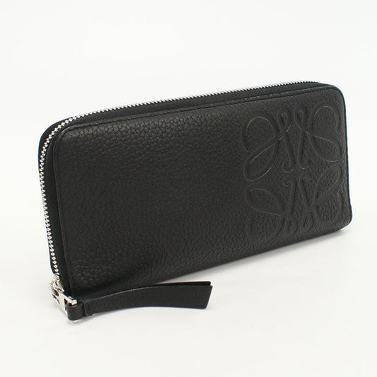 LOEWE C500U46X02 Long wallet anagram Brand Open Wallet Grain Calfskin Leather black mens(unisex)