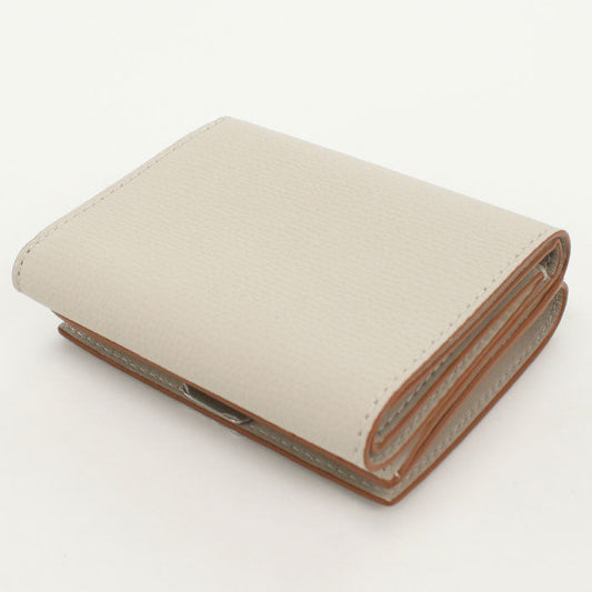 LOEWE C821TR2X02 Tri-fold wallet anagram Folding Wallet/Compact Wallet Calfskin beige Women