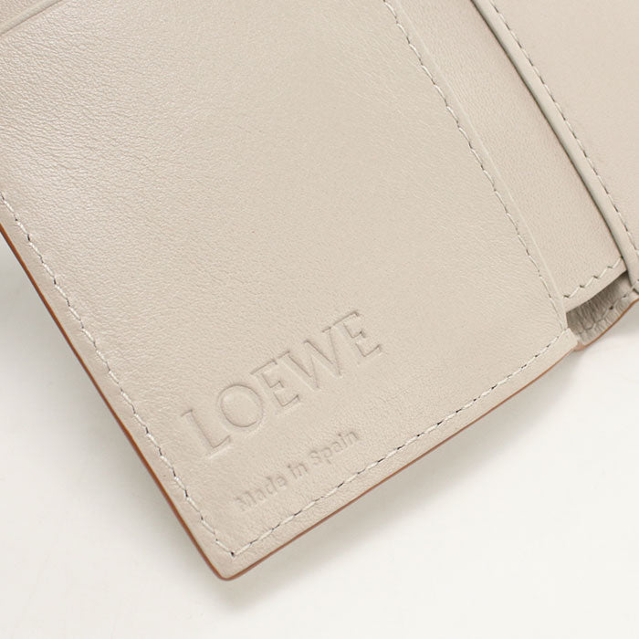 LOEWE C821TR2X02 Tri-fold wallet anagram Folding Wallet/Compact Wallet Calfskin beige Women